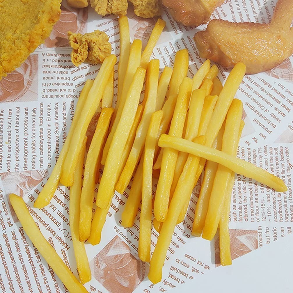 30 Fausses Frites Décoratives PVC Réalistes Accessoire Restaurant Photo