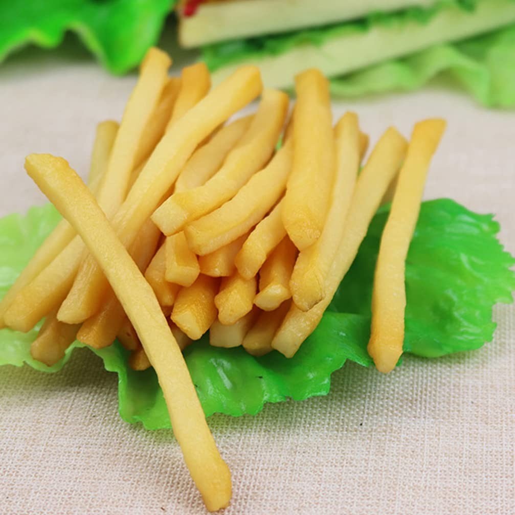 30 Fausses Frites Décoratives PVC Réalistes Accessoire Restaurant Photo