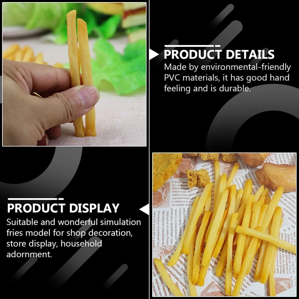30 Fausses Frites Décoratives PVC Réalistes Accessoire Restaurant Photo
